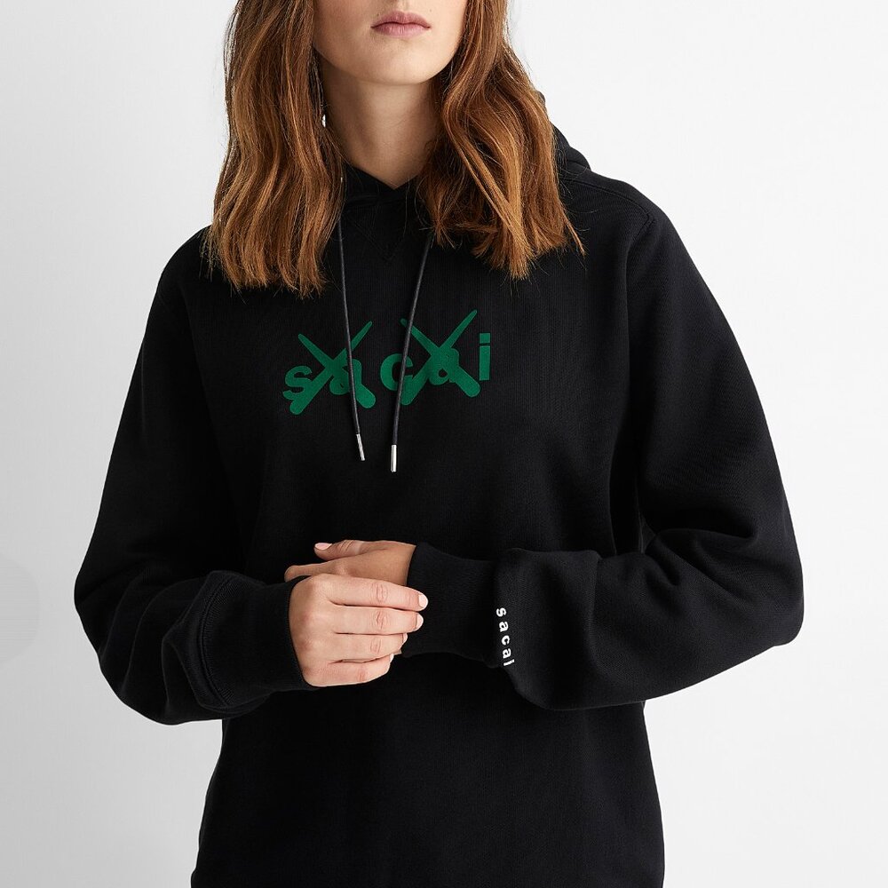 BNWT AW21 SACAI x KAWS FLOCK PRINTED HOODIE 4
